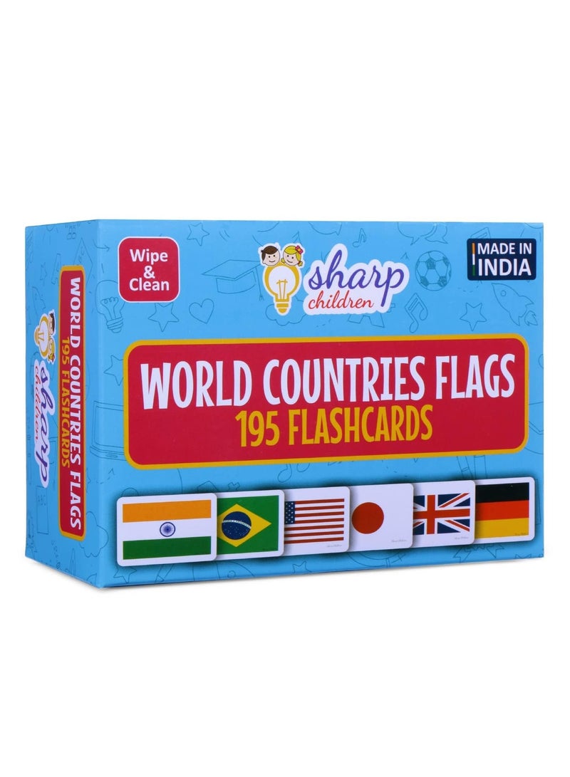 SHARP Children Big Size Flags Flash Cards for Kids , Wipe and Clean , Laminated Activity Flash Cards - Image 1