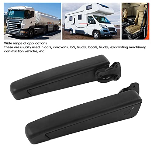KIMISS Seat Handle, Pair Car Adjustable Seat Armrest Shock Resistant PU Sponge Black Universal for Automobiles Trucks - Image 4