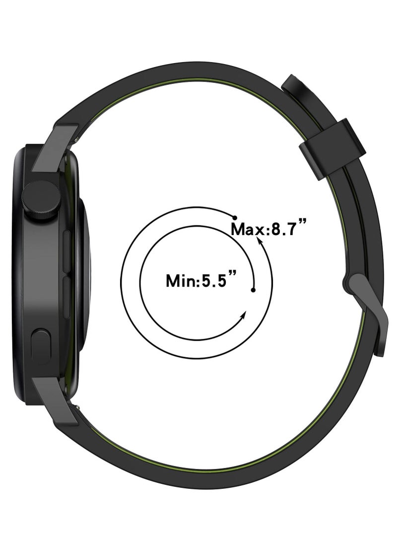 SYOSI Silicone Replacement Straps for Huawei Watch GT3 42MM, 6 Pieces 20MM Two-tone Stripe Watch Bands Watch Accessories for Women Men Boys Girls - Image 3