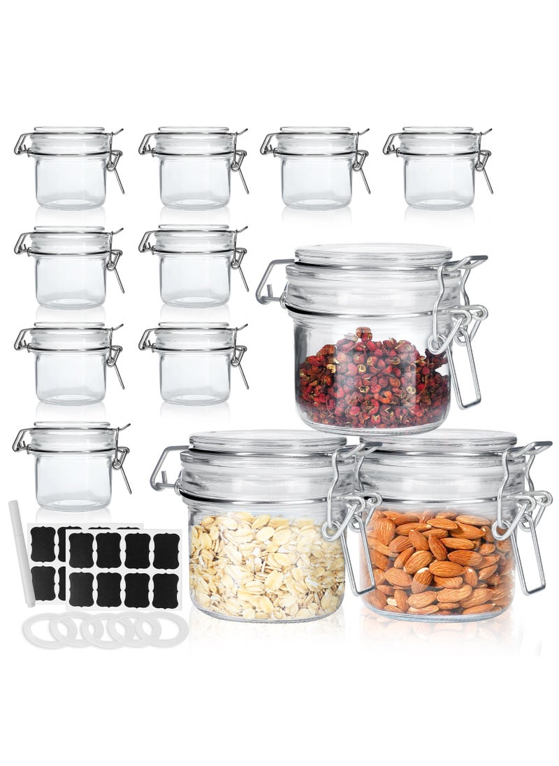 12Pack 7 oz Glass Jars with Airtight Hinged Lids, Small Mason Jars for Kitchen Storage & Canning, Includes 6 Extra Silicone Seals & Writable Chalkboard Labels - pzsku/Z165C5B0BDD1062073845Z/45/_/1732718913/8b4cd376-fd5d-483a-990f-e0a17b550761