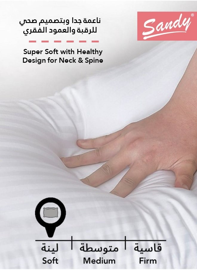 Sandy SANDY Economic Premium Microfiber Sleeping Bed Pillow 1 Piece, Unique Double-Piping Design,  Filling 1200 gm, Queen Size 50 X 75 cm, 2 Pillows  - Image 5