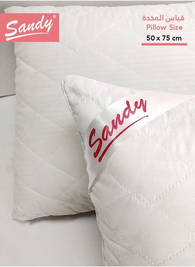 Sandy SANDY Economic Premium Microfiber Sleeping Bed Pillow 1 Piece, Unique Double-Piping Design,  Filling 1200 gm, Queen Size 50 X 75 cm, 2 Pillows  - Image 1