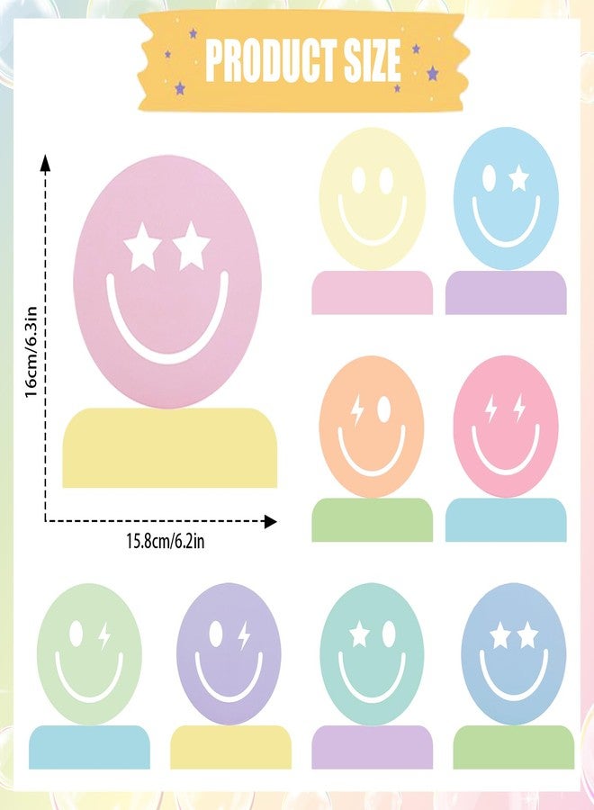 وولاين مجموعة زينة طاولة مكونة من 9 قطع من Whaline على شكل قرص عسل بوجه مبتسم، بألوان باستيل، مع صينية متعددة الطبقات، مثالية لتزيين طاولة المطبخ أو طاولة حفلات أعياد الميلاد أو حفلات توديع العزوبية. - Image 2