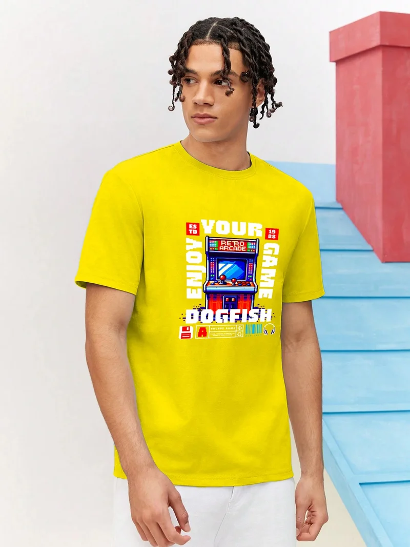 دوغ فش Lover Combination Couple Classic Pixels Timeless Fun Printed Oversize Cotton T-Shirt 2-Pack