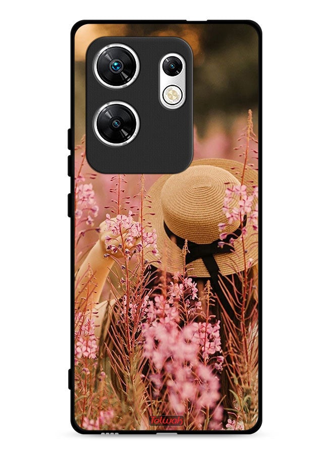 Tolwak Infinix Zero 30 4G Protective Case Cover Hat Girl In Flowers - Image 1