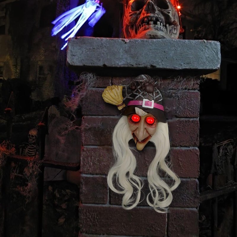 comfrt Halloween Decoration Resin Wig Witch Pendant Led Lights Halloween Party Pendant Halloween Party Props Bedroom Kitchen Living Room Home Decor - Image 4