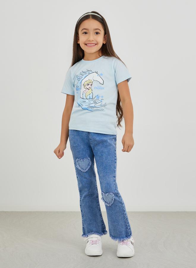 Styli Styli Girls Elsa Print Short Sleeve T-Shirt  - Image 2