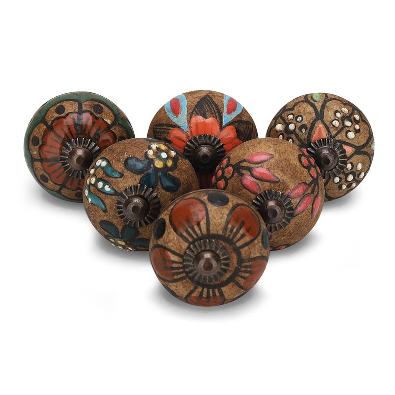 Craft Trade Craft Trade Door Knobs for Drawers Ceramic Vintage Assorted Decorative Dusty Knob for Wardrobe Kitchen Cabinets Dressers and Cupboards Home Interior Decor Pack of 6  - Image 1