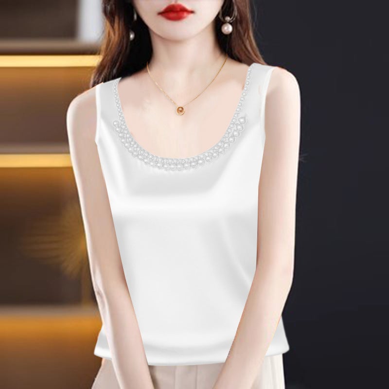 Pearl Suit With New Top Design Niche Sleeveless Vest - Image 3