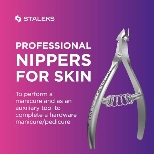 Staleks Pro Cuticle Trimmer - Professional Stainless Steel Cuticle Nipper with Sharp 5mm Blade: Durable Manicure and Pedicure Tool for Nail Care NS-30-5 - Image 4