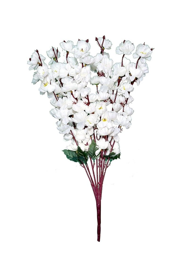 باقة زهور صناعية لديكور المنزل، مجموعة من 2، للمناسبات وحفلات الزفاف واحتفالات الذكرى السنوية، أزرق فاتح، أبيض ووردي. عدد القطع: 2 - Image 2