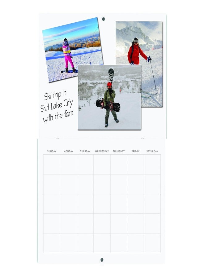 Reskid Blank Scrapbook Wall Calendar - 5-Pack - Cardstock Cover - Undated, 12" x 9" Closed, 18" Open Size, Large Bookstore-Quality, Stapled Hanging Monthly Calendar for Kitchen & Office - Premium DIY Creative Organizer, Art Gallery, and Planner with Generous Space for Your Imagination - Image 2