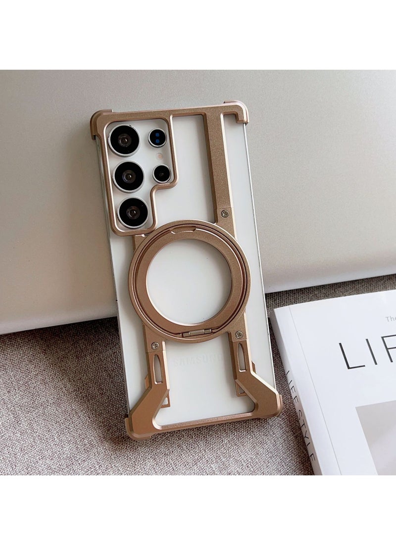 general Naked heat dissipation borderless mobile phone case suitable for Samsung S24Ultura bracket protective case