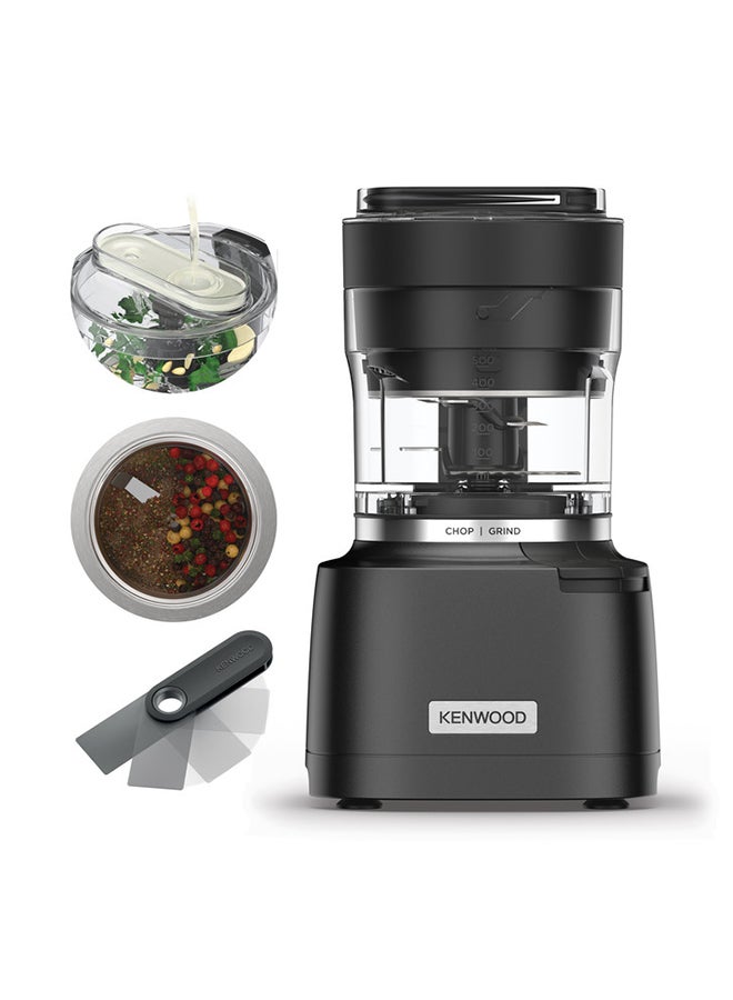 KENWOOD 2-in-1 Chopper + Grinder — 1000W Powerful Metal Grinder & Electric Chopper with Ever sharp Quad blades, 900ml Bowl Capacity, Dripper Pro & Spatula for Wet Chopping & Dry Grinding 500 ml 800 W CHP80.000SI Grey - Image 1