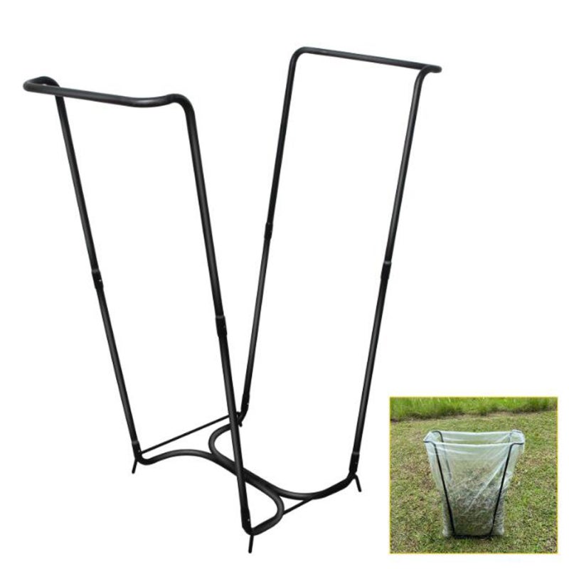 Garden Trashes Bag Holder: Black Heavy-duty Metal Iron Frame - Corrosion-resistant Large-capacity Rack for Outdoor Garden, Yard, Lawn, Garage, Camping Use - Image 4