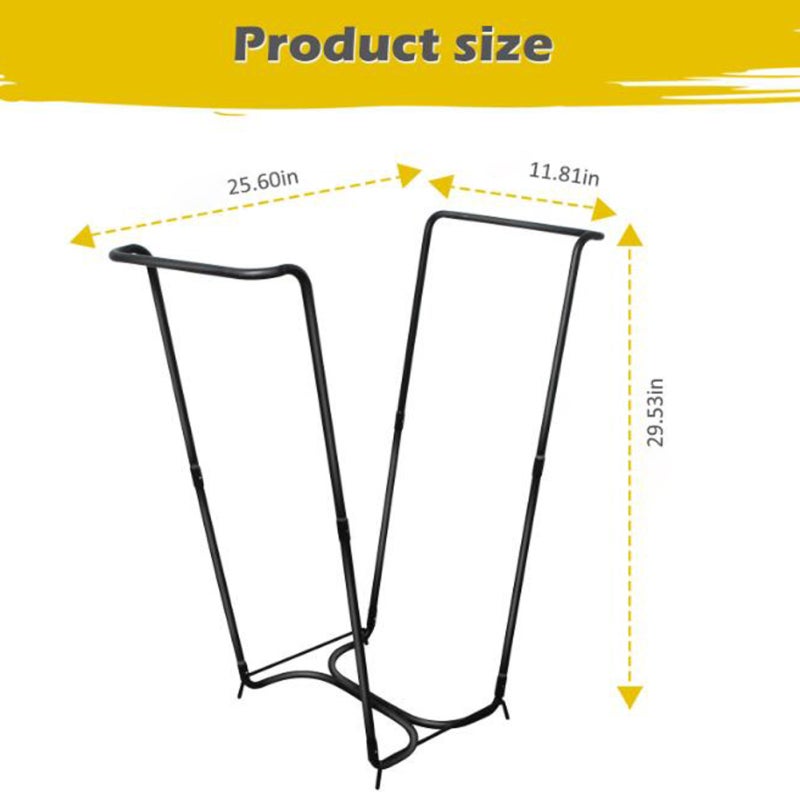 Garden Trashes Bag Holder: Black Heavy-duty Metal Iron Frame - Corrosion-resistant Large-capacity Rack for Outdoor Garden, Yard, Lawn, Garage, Camping Use - Image 3