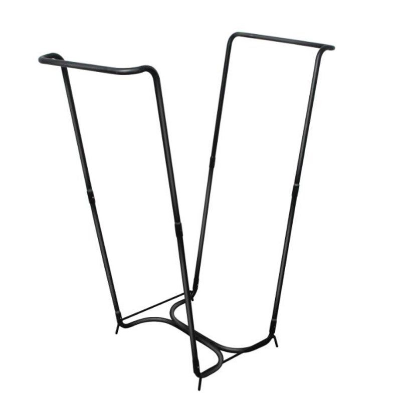 Garden Trashes Bag Holder: Black Heavy-duty Metal Iron Frame - Corrosion-resistant Large-capacity Rack for Outdoor Garden, Yard, Lawn, Garage, Camping Use - Image 1