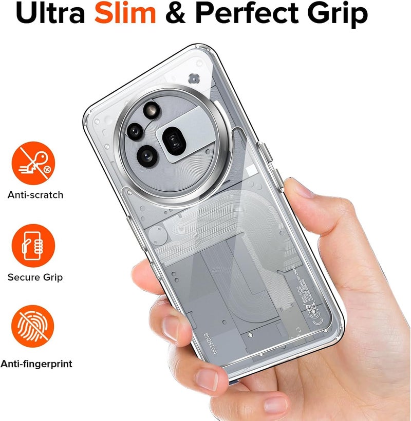 SHINESTAR® Clear Back Cover for Nothing Phone 3A Pro 5G | Slim & Shockproof Case | Non-Yellowing Transparent PC + TPU Hybrid | Protective Bumper Cover (Crystal Clear) - Image 4