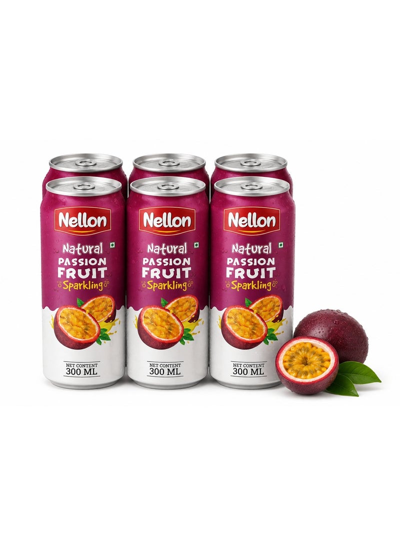 نيلون مشروب فوار بنكهة الباشن فروت من نيلون (Nellon) عبوة اقتصادية | 6 × 300 مل - Image 1