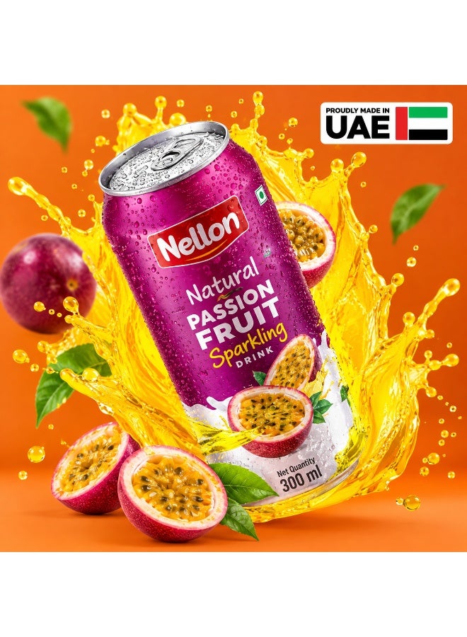 نيلون مشروب فوار بنكهة الباشن فروت من نيلون (Nellon) عبوة اقتصادية | 6 × 300 مل - Image 3