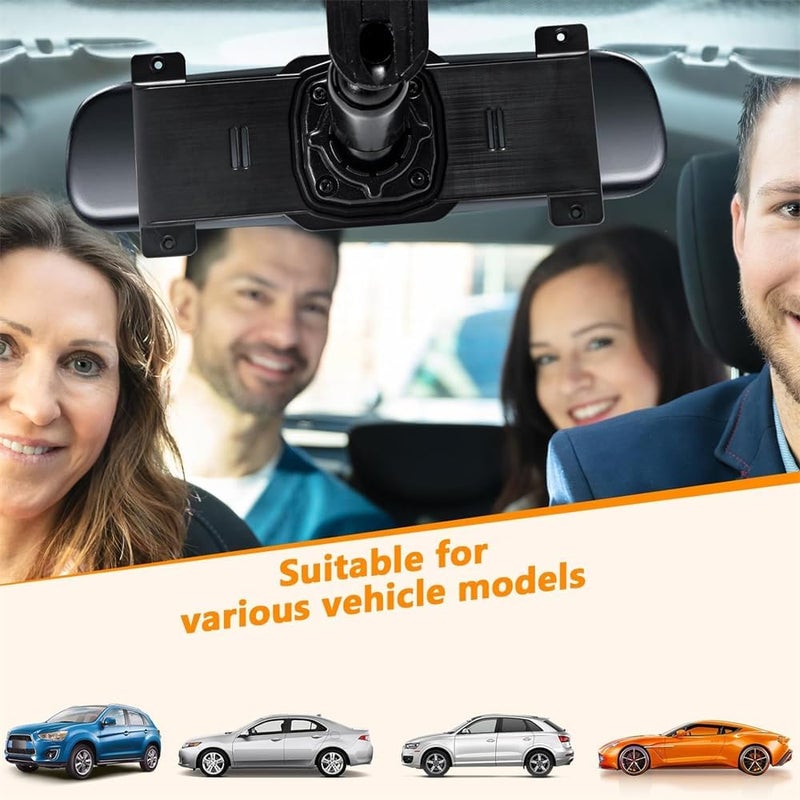 Rear View Mirror Back Plate Panel, Interior Mirror Bracket Arm/Dash Cam Mount for Car DVR, Secure Alternative to Straps - Image 4