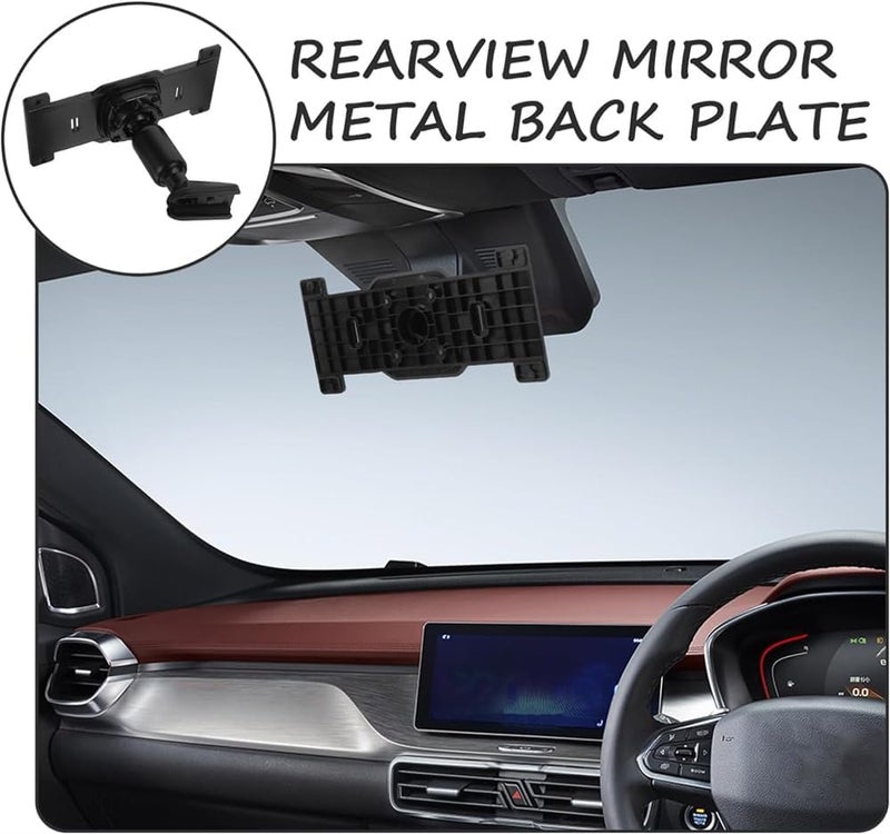 Rear View Mirror Back Plate Panel, Interior Mirror Bracket Arm/Dash Cam Mount for Car DVR, Secure Alternative to Straps - Image 2