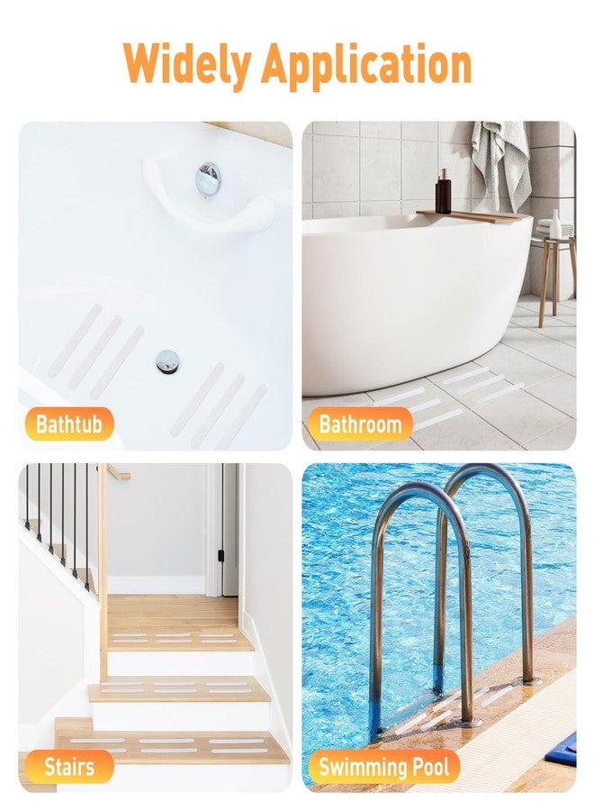 AGPTEK 36PCS Bathtub Non Slip Stickers, Anti-Slip Shower Strips with Strong Adhesive for Bath Tub Shower Bathroom Edge of Swimming Pool Stairs Ladders Boats, Clear - Image 5