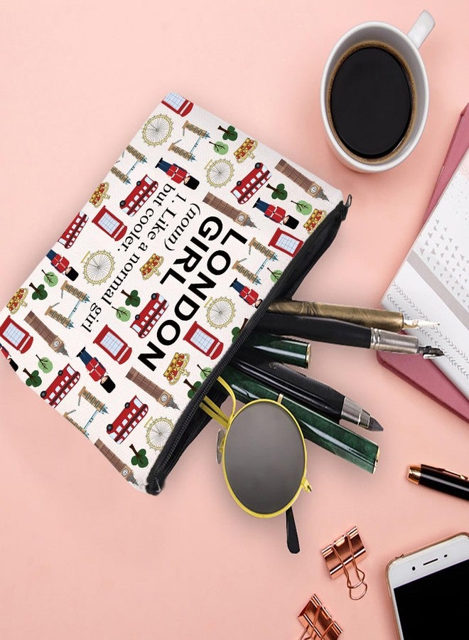 XYANFA London Gifts For Girl London Makeup Bag London Travel Bag London Trip Vacation Gift London England Souvenirs Gift London Zipper Pouch (LONDON GIRL (noun)) - Image 2
