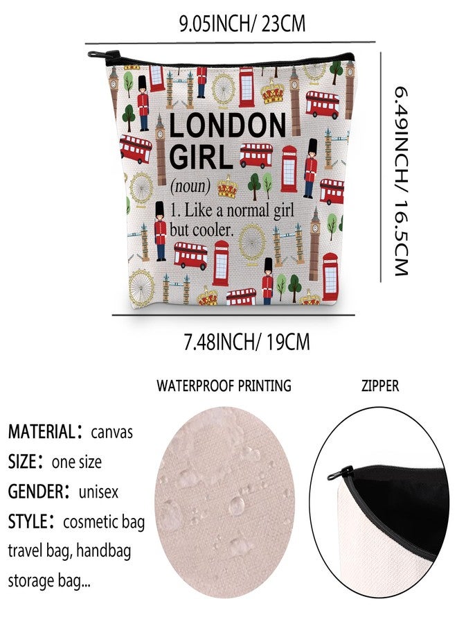 XYANFA London Gifts For Girl London Makeup Bag London Travel Bag London Trip Vacation Gift London England Souvenirs Gift London Zipper Pouch (LONDON GIRL (noun)) - Image 3
