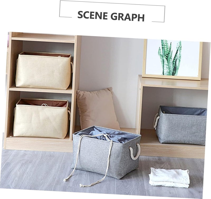 Balanced weight VOSAREA Foldable Linen Storage Basket Grey Fabric Sundry Organizer for Home Laundry and Nursery Space Saving Container Handles Indoor outdoor all-purpose fit - Image 5