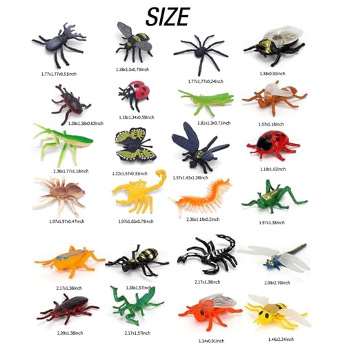 YOOHUA 24PCS Bug Toys Fake Plastic Bugs and Insects for Kids Toddler Halloween Birthday Party Favors Easter Valentines Basket Stuffers Goodie Bag Fillers April Fools Day Prank Gifts Fake Bugs Toys - Image 5