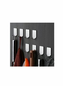 Y&D 12 Pack Self Adhesive Hooks, MAKINGTEC Stainless Steel Sticky Wall Hanger, Waterproof, Heavy Duty, Rust-Proof for Kitchen Bathroom Bedroom  - Image 2
