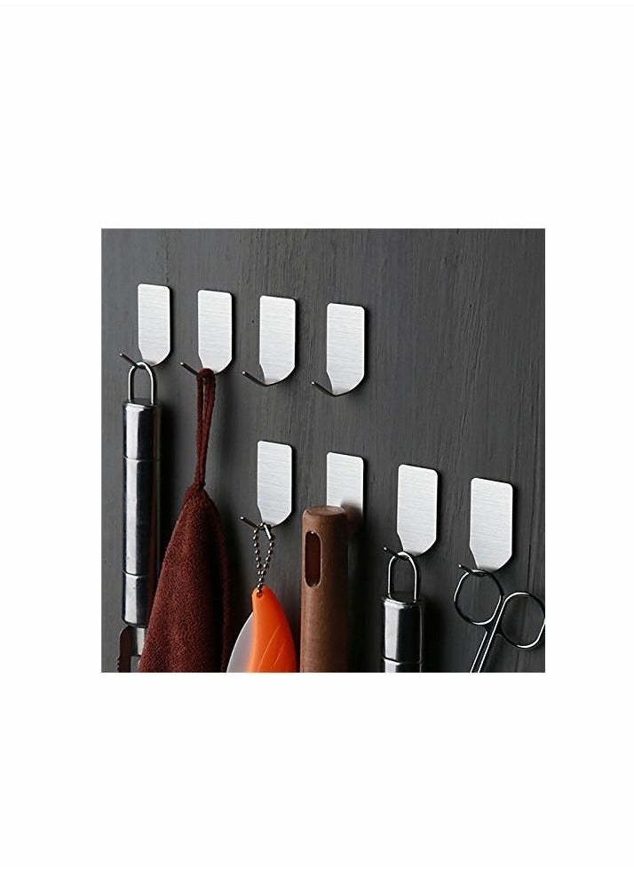 Y&D 12 Pack Self Adhesive Hooks, MAKINGTEC Stainless Steel Sticky Wall Hanger, Waterproof, Heavy Duty, Rust-Proof for Kitchen Bathroom Bedroom  - Image 2