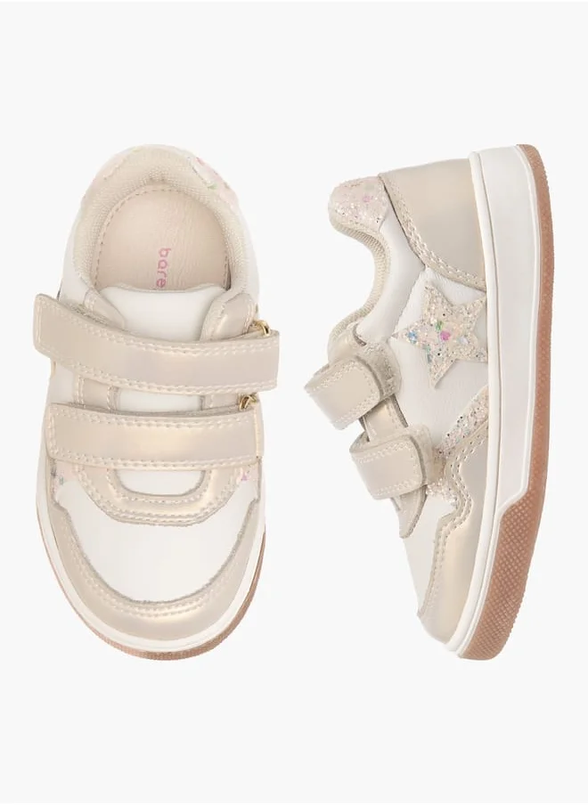 Barefeet Girls Colourblock Sneakers with Hook and Loop Closure