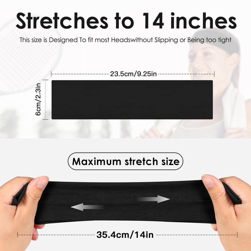 DiyJibb Headbands for Women - 12Pcs Non-Slip Cotton Cloth Headbands for Women's Hair Accessories,Fashion Sports Hair Bands & Ties,Soft Fabric for Yoga,Running,Workout - Image 2