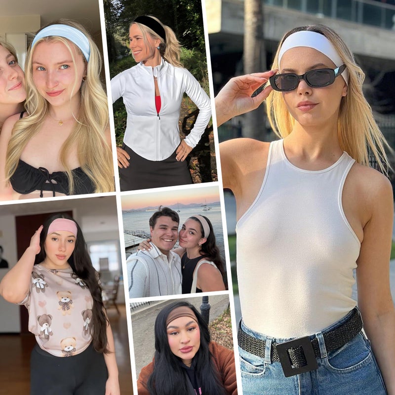 DiyJibb Headbands for Women - 12Pcs Non-Slip Cotton Cloth Headbands for Women's Hair Accessories,Fashion Sports Hair Bands & Ties,Soft Fabric for Yoga,Running,Workout - Image 5