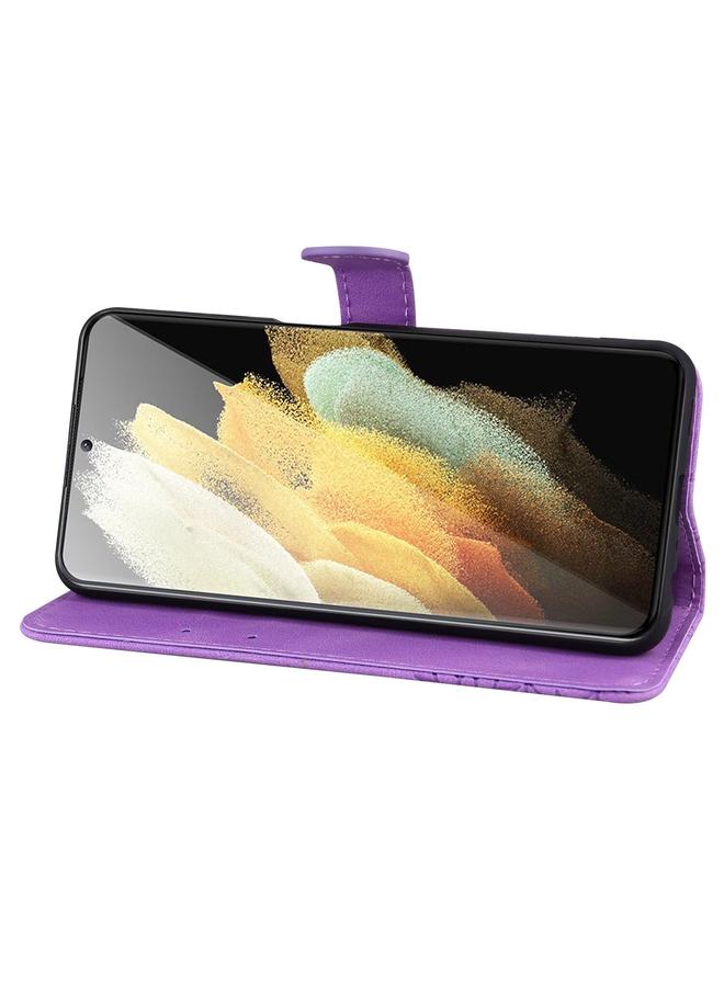 erorex Case For Samsung Galaxy S25 Ultra 5G Retro Skin Feel Butterflies Embossing Horizontal Flip Leather Phone Case - Image 5