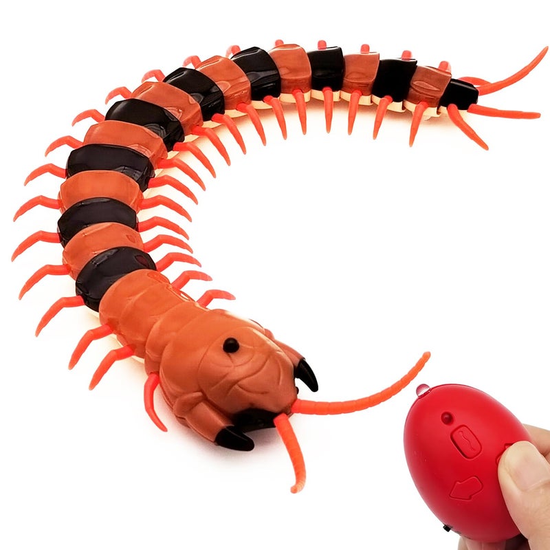 Tipmant Realistic RC Centipede Scolopendra Toy Infrared Remote Control Animal Vehicle Car Scary Prank Kids Birthday Gifts Orang Stripe - Image 3