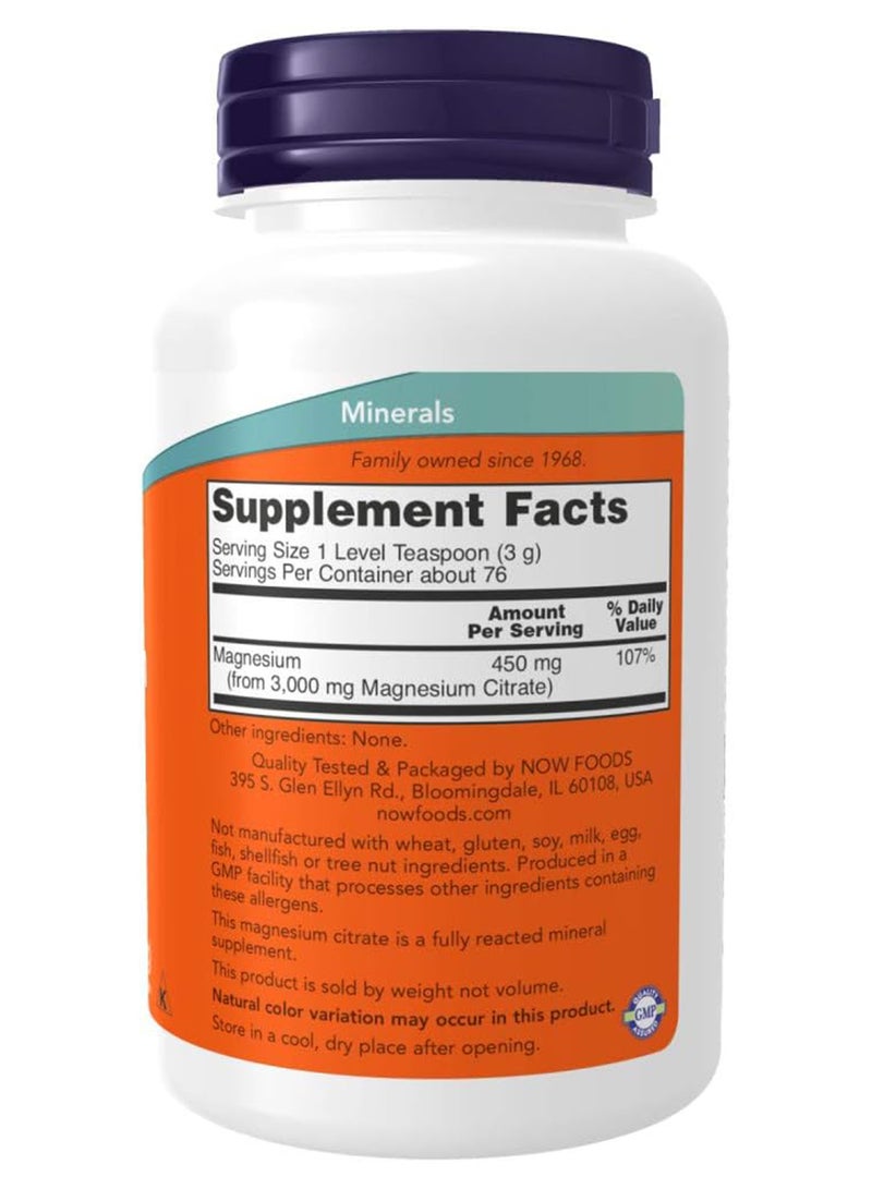 now Magnesium Citrate Powder 8 Ounces - Image 2