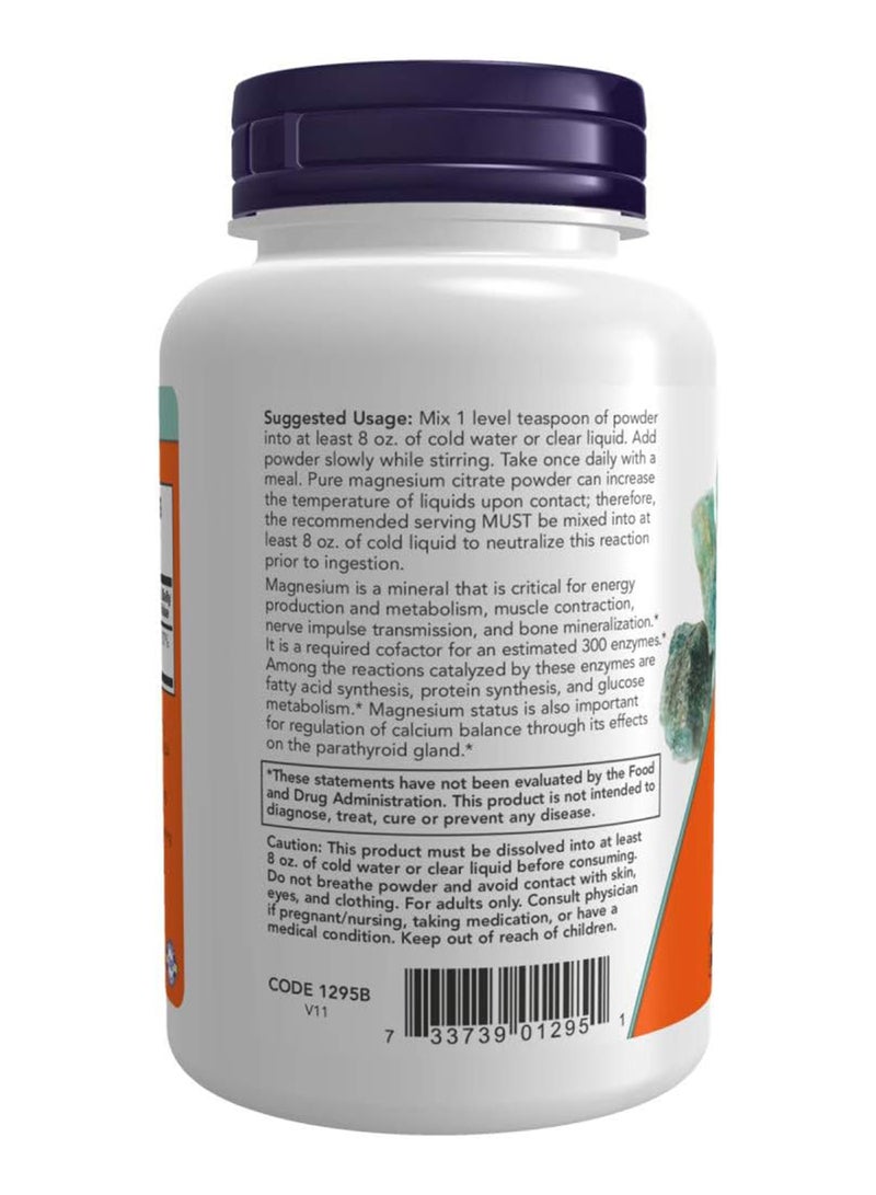 now Magnesium Citrate Powder 8 Ounces - Image 3