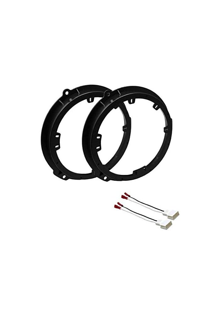 ASC Audio 6" 6.5" 6.75" Inch Car Stereo Speaker Install Adapter Mount Bracket Plates and Speaker Wire Connectors for Select Ford Vehicles