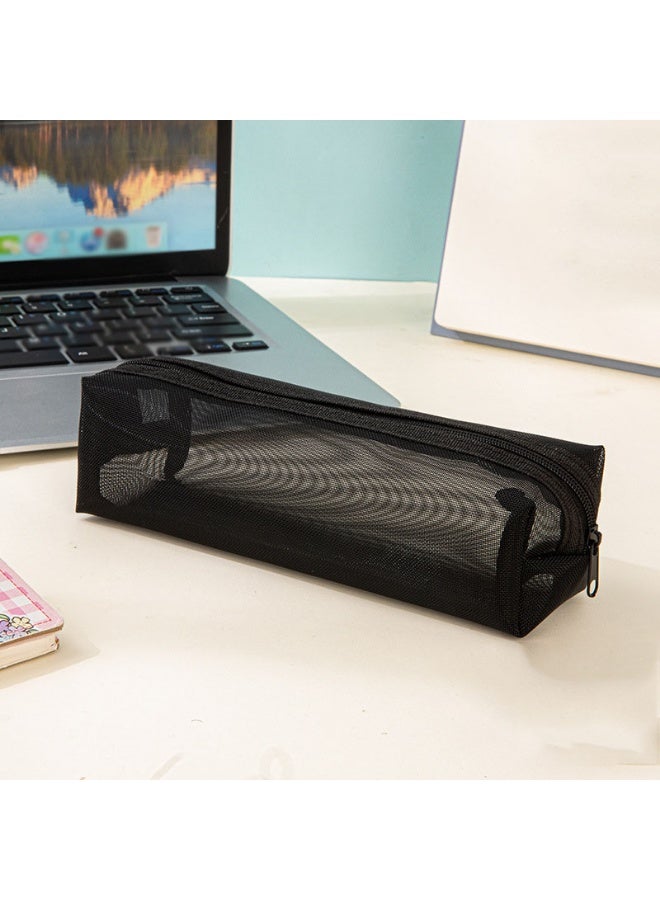 Nylon Mesh Zipper Bag Pencil Case Makeup Tool Bag Storage Pouch Purse