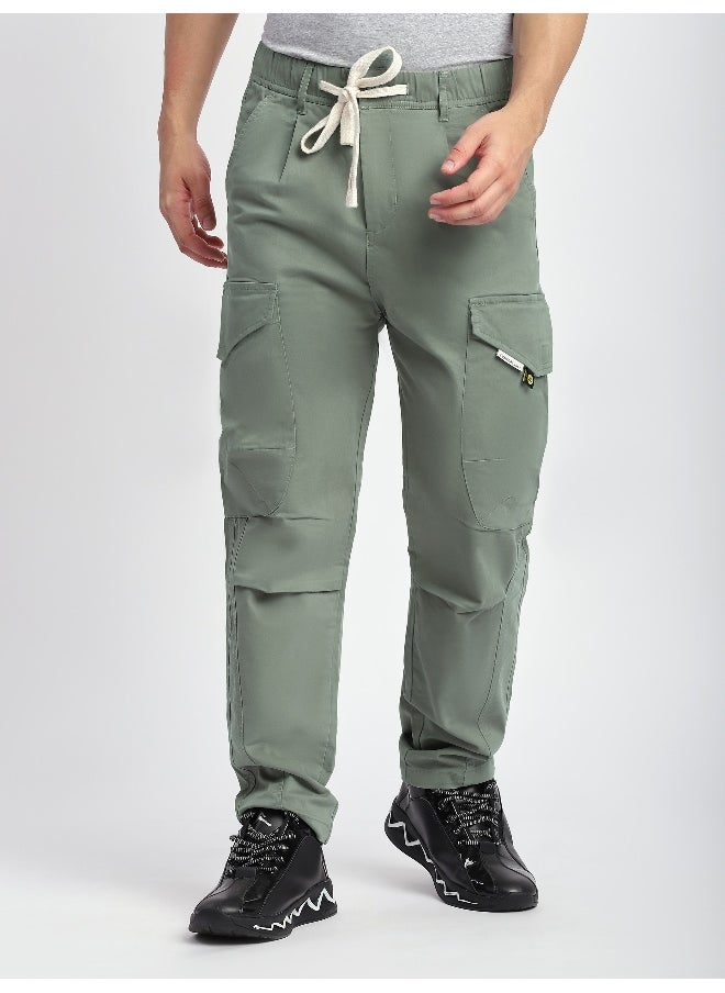 Beyoung Sage Green Cut and Sew Cargo Pants  - Image 1