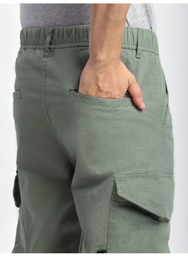 Beyoung Sage Green Cut and Sew Cargo Pants  - Image 5