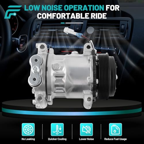 Farrme A/C Compressor Fit for Chevrolet K1500 K2500 K3500 P30, for GMC C1500 C2500 C3500, for Silverado Suburban Tahoe Yukon 1996-1999 CO20151C Automotive Replacement AC Compressor with Clutch 1136557 - Image 3