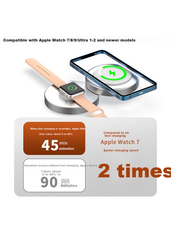 Gdgo Wireless Charger For Iphone And Watch, S10/9 Fast Charging Mfm+mfw Dual Certified Magsafe Foldable Compatible With Iphone 16 - Image 2