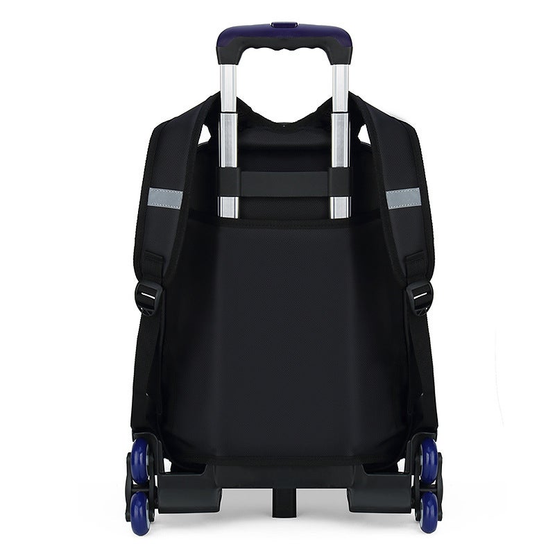 Elementary School Students' Trolley Schoolbags For Boys In Grades 1-3-6, Detachable Dual-Purpose Stair-Climbing Kidsren'S Backpacks With Logo Printing - Image 4