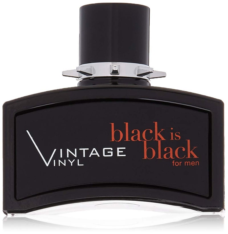 Nuparfums Nu Parfums Black Is Black Vintage Vinyl Eau de Toilette Spray for Men, 3.4 Ounce