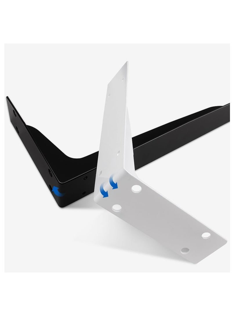 Rubik Shelf Brackets 7.5 inch - 2pcs Wall Mounted Triangle Heavy Duty Corner Brace Joint Right Angle L Bracket for DIY Table Bench Countertop - Black  - Image 4