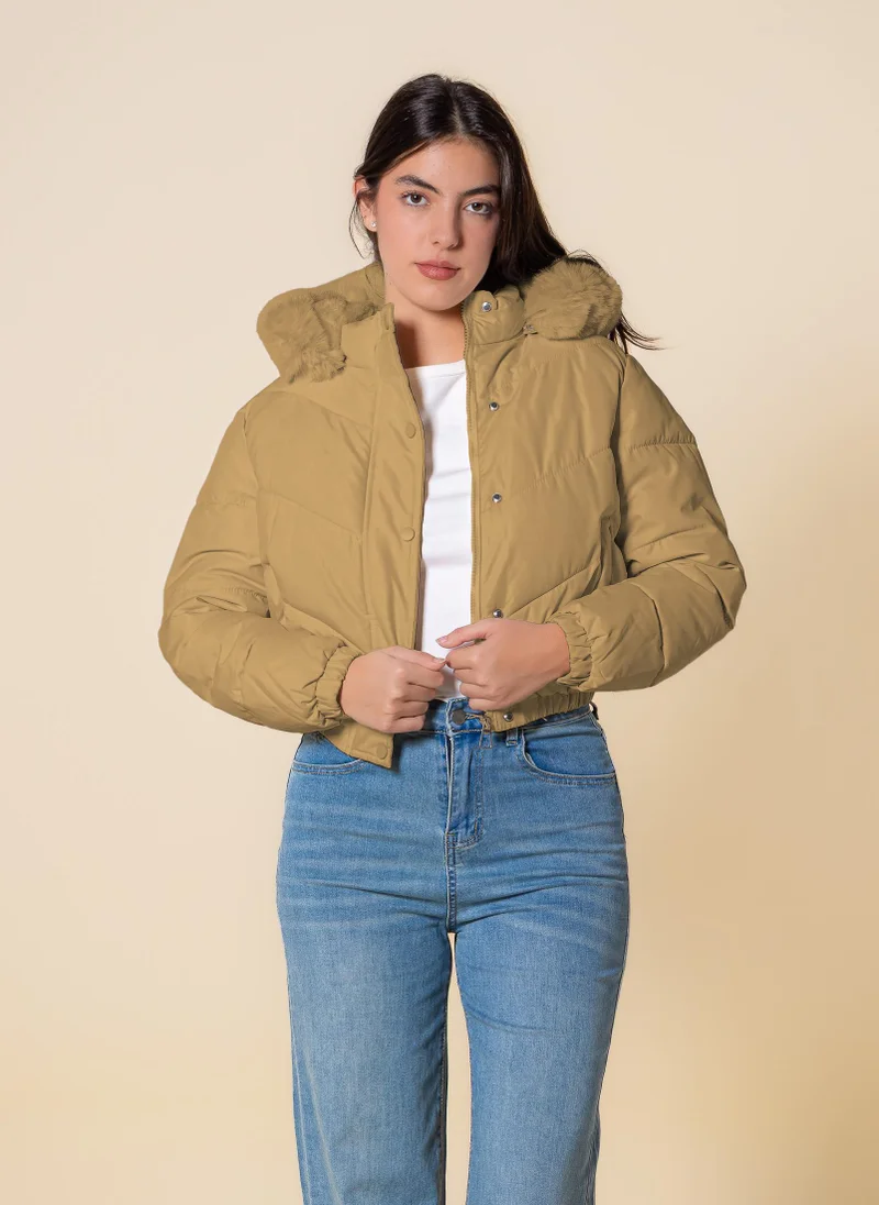 شايبس جاكيت منتفخ بتفاصيل مقصوصة